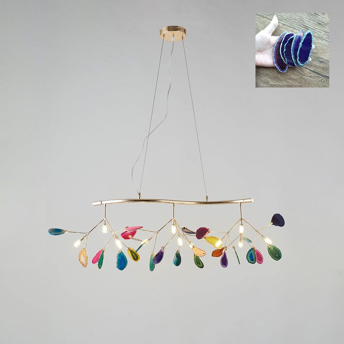 Ulenor Chandelier Colorful Leaf Gilded Arms