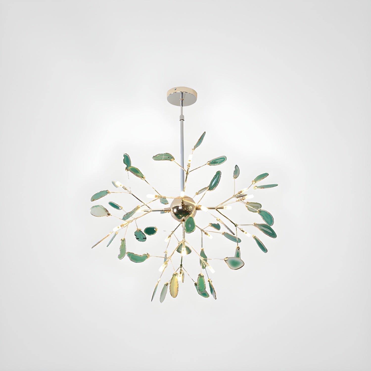 Ulenor Chandelier Colorful Leaf Gilded Arms