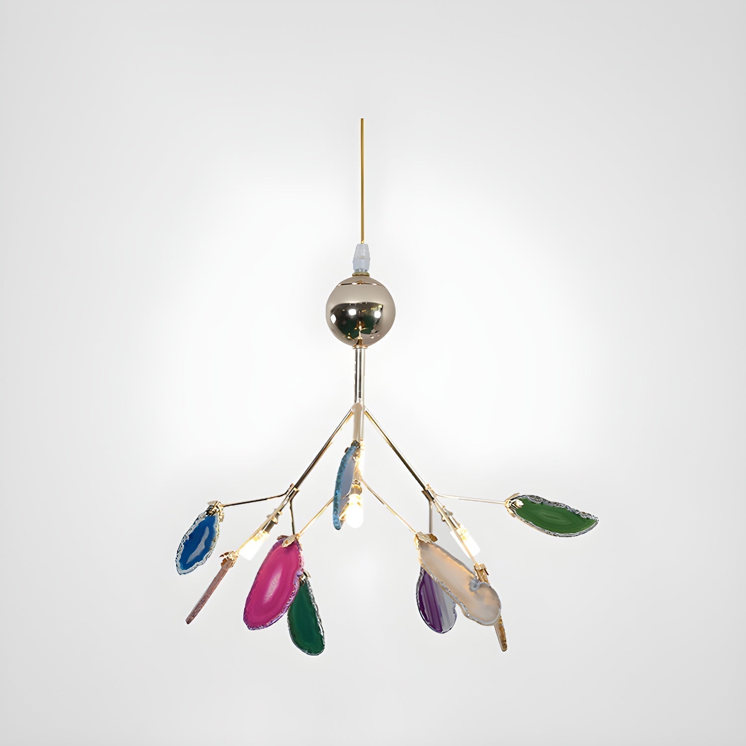 Ulenor Chandelier Colorful Leaf Gilded Arms