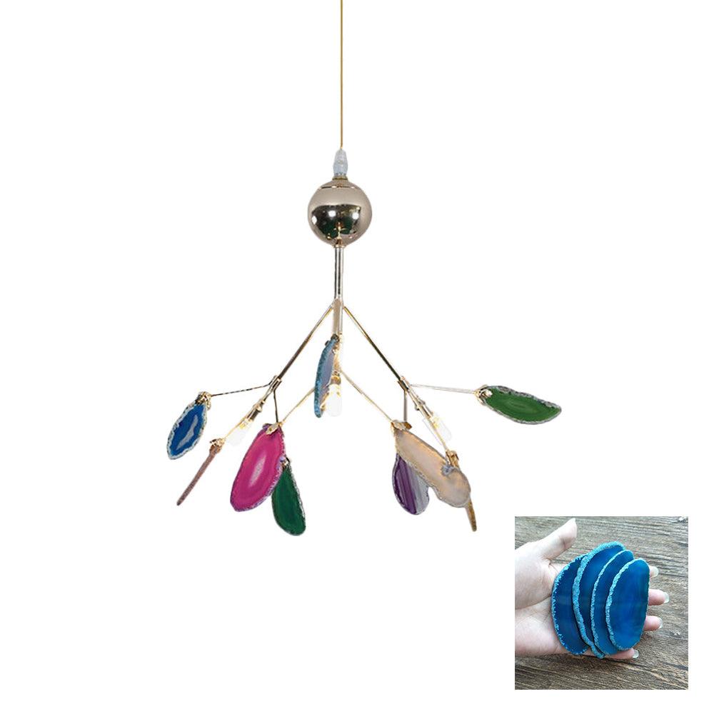 Ulenor Chandelier Colorful Leaf Gilded Arms