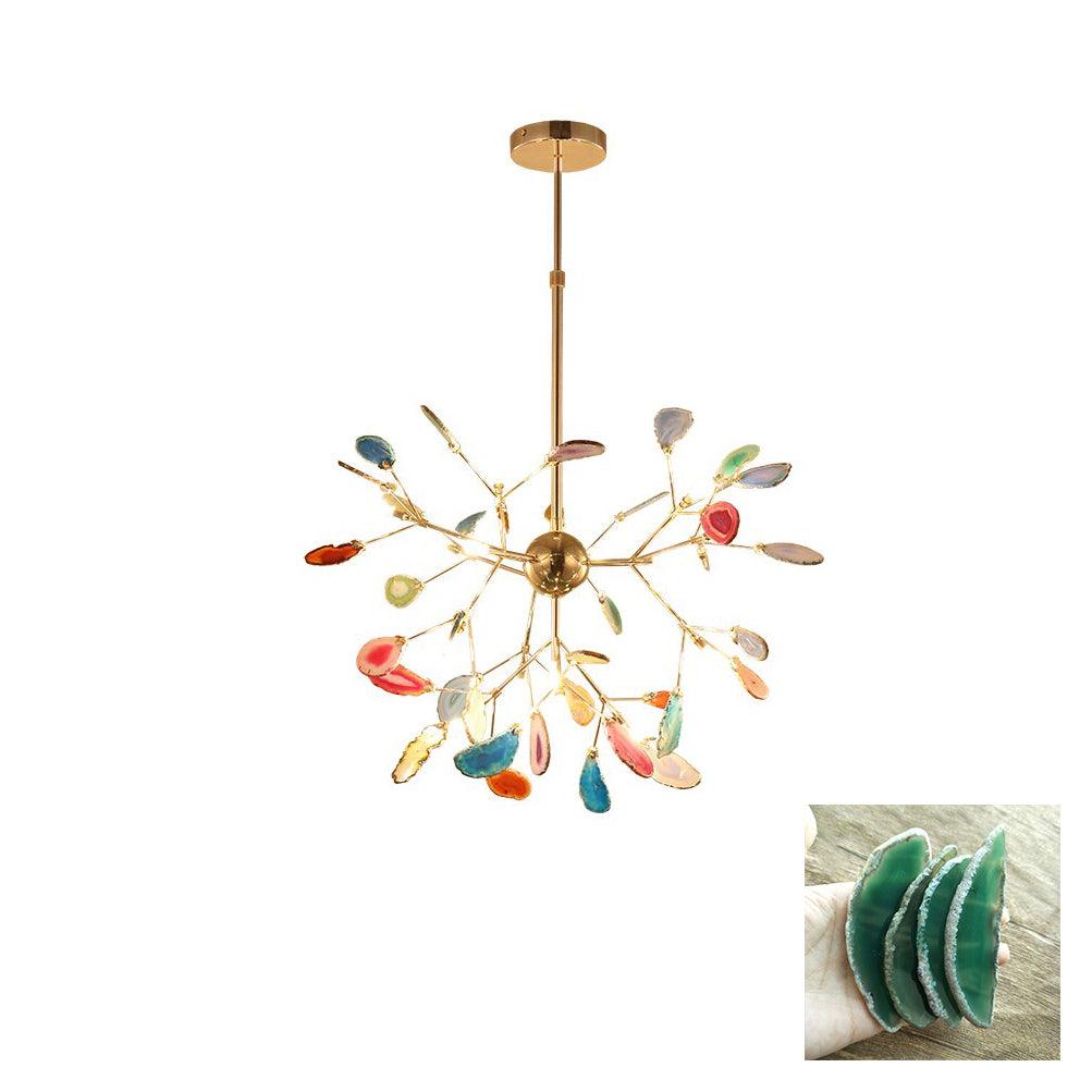 Ulenor Chandelier Colorful Leaf Gilded Arms
