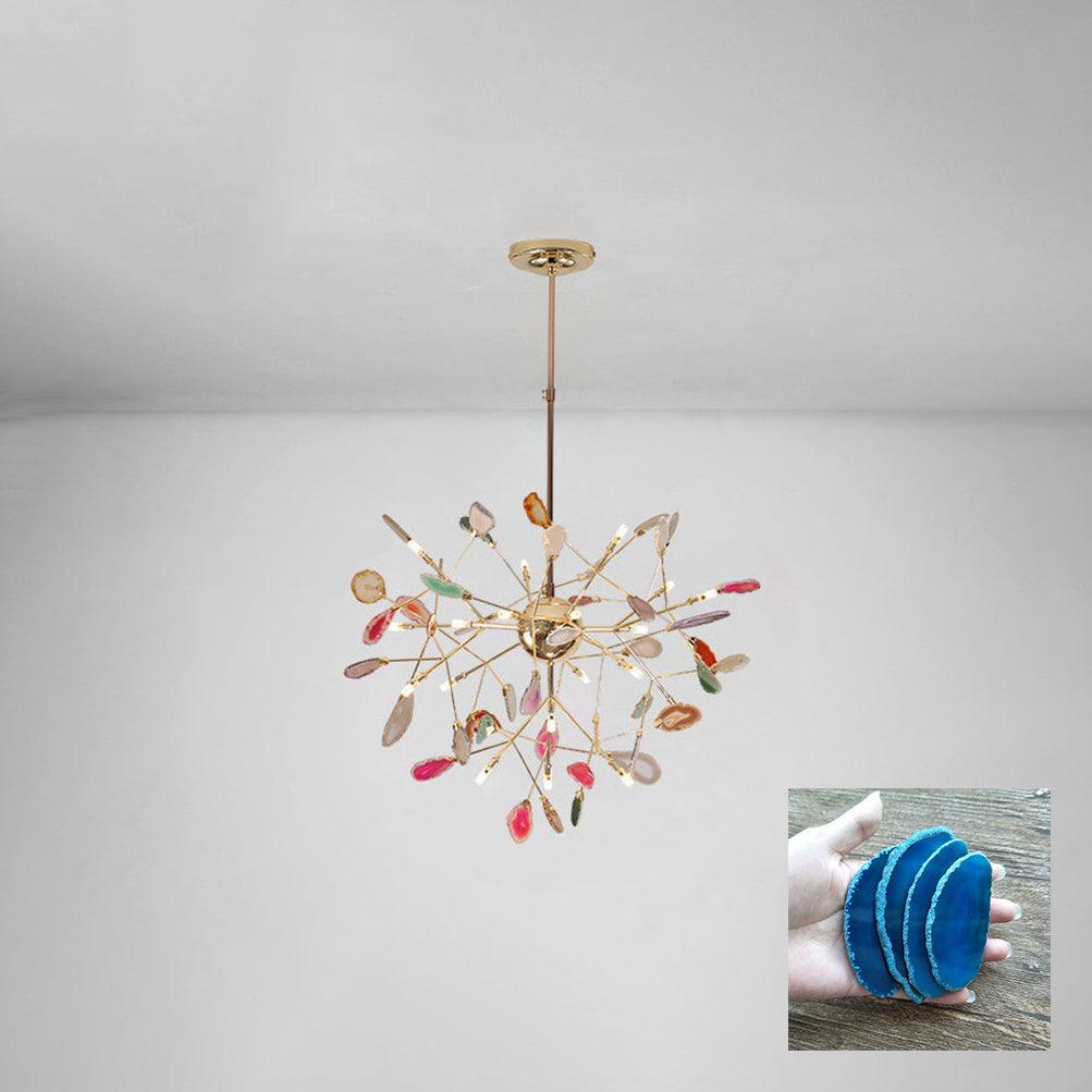 Ulenor Chandelier Colorful Leaf Gilded Arms