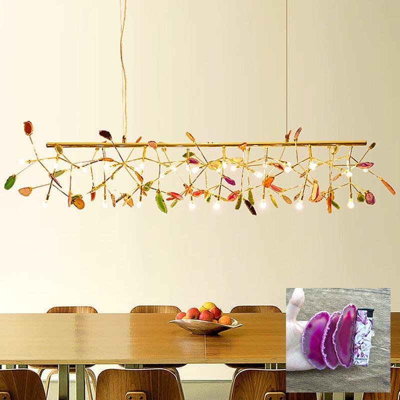 Ulenor Chandelier Colorful Leaf Gilded Arms