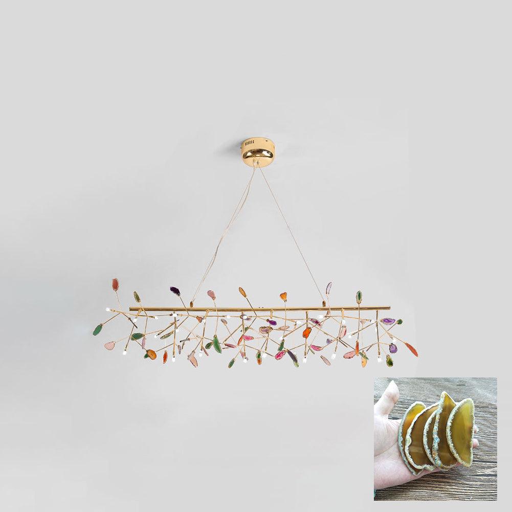 Ulenor Chandelier Colorful Leaf Gilded Arms