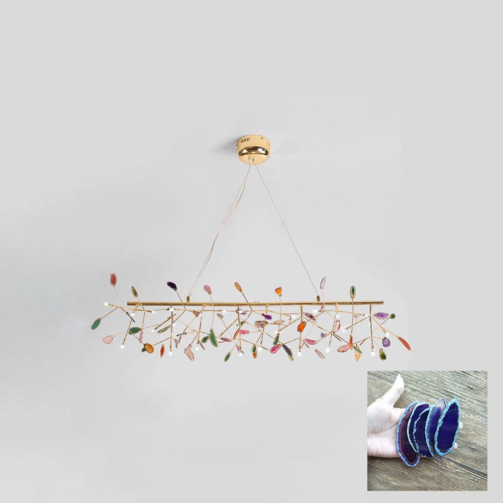 Ulenor Chandelier Colorful Leaf Gilded Arms