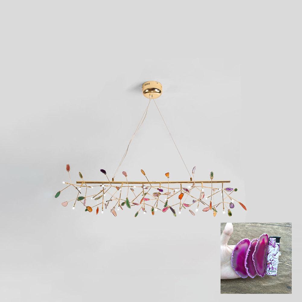 Ulenor Chandelier Colorful Leaf Gilded Arms