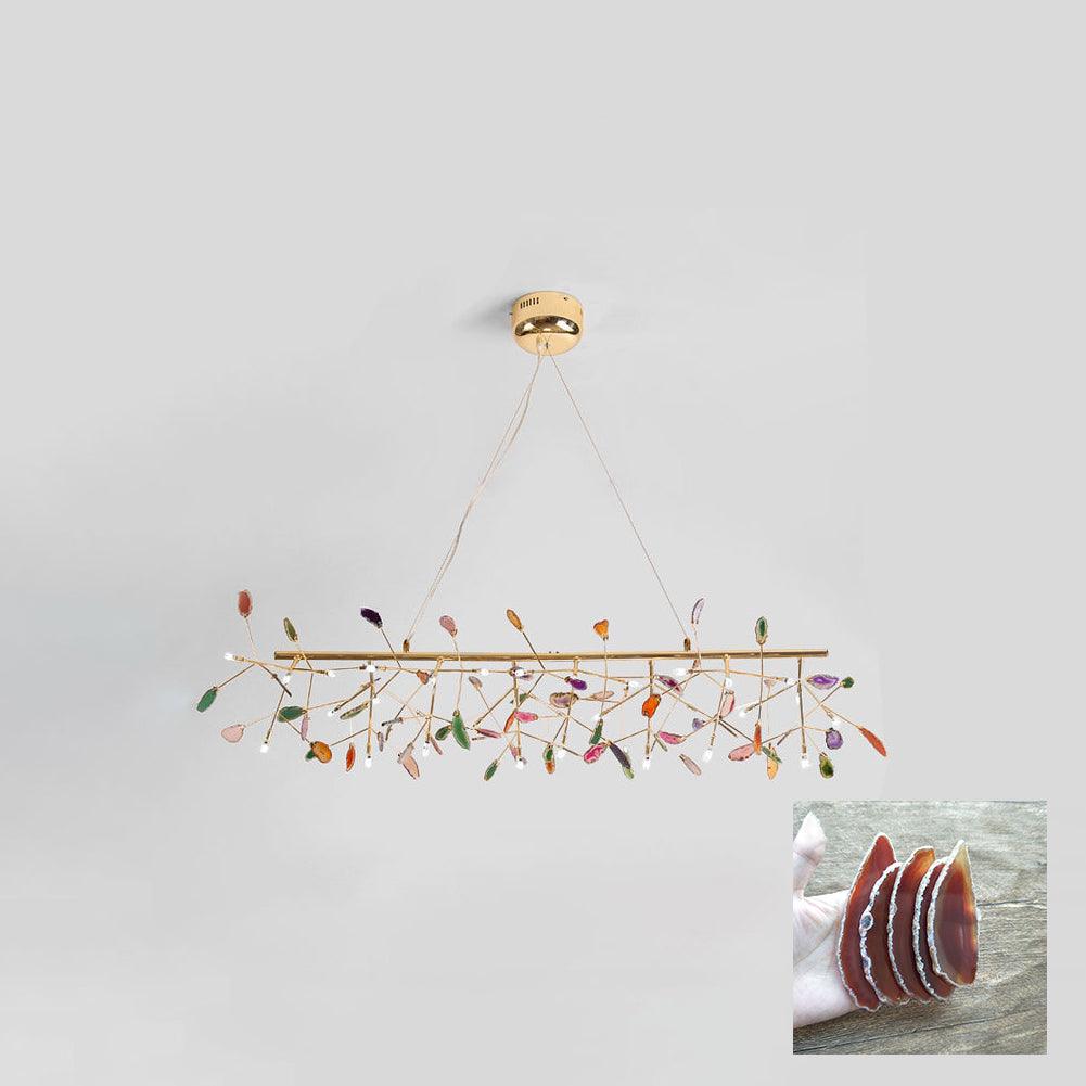 Ulenor Chandelier Colorful Leaf Gilded Arms
