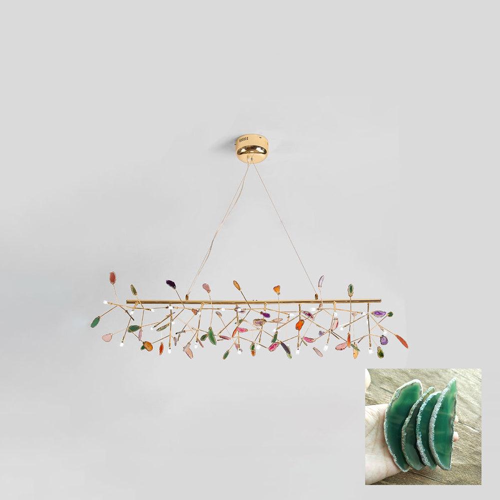 Ulenor Chandelier Colorful Leaf Gilded Arms