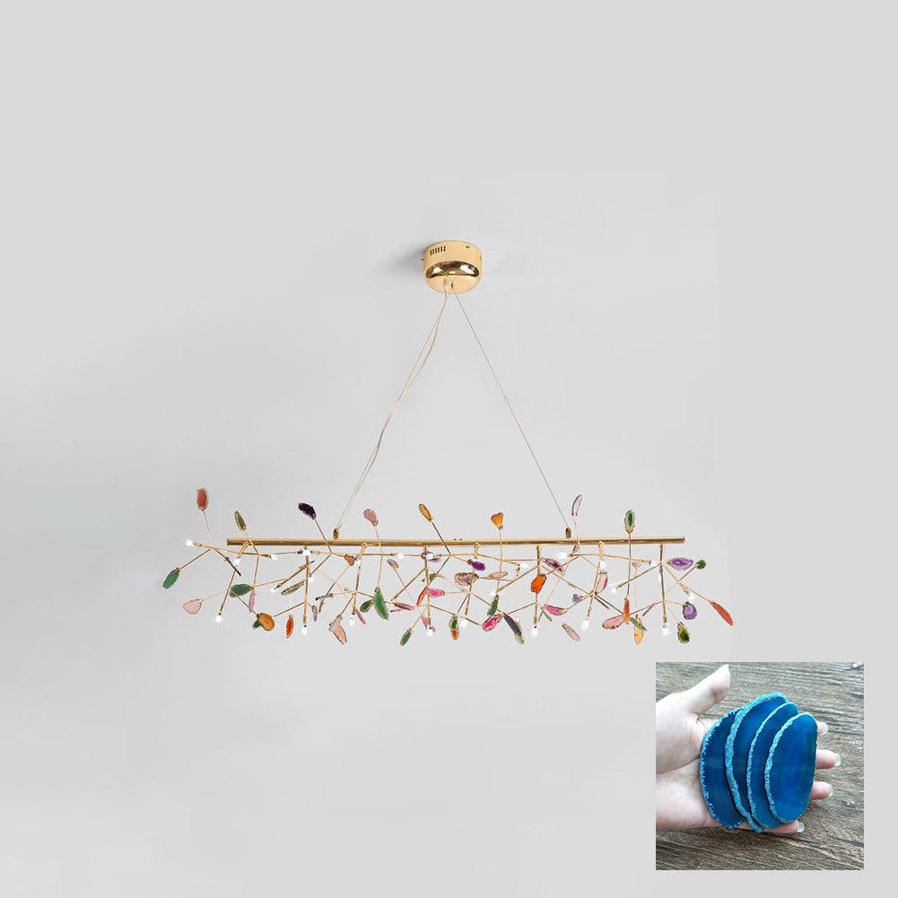 Ulenor Chandelier Colorful Leaf Gilded Arms