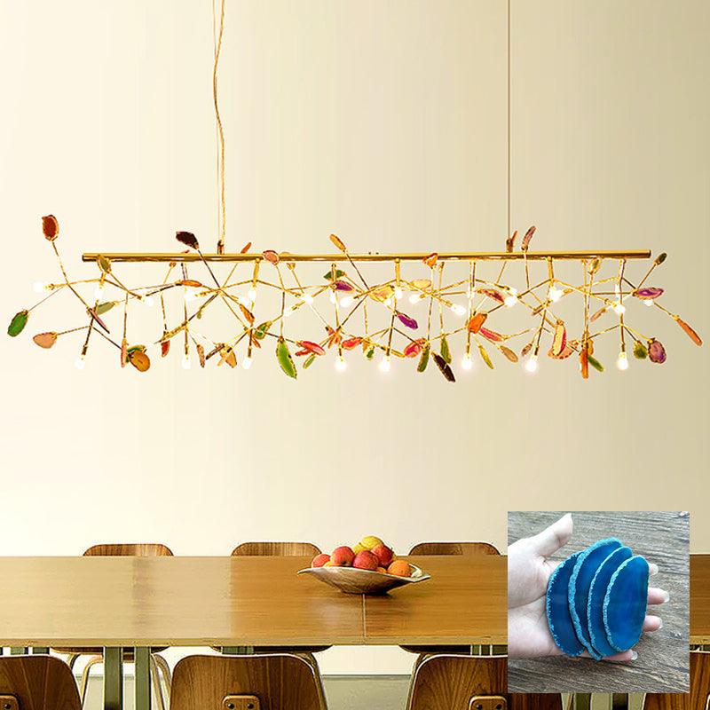Ulenor Chandelier Colorful Leaf Gilded Arms