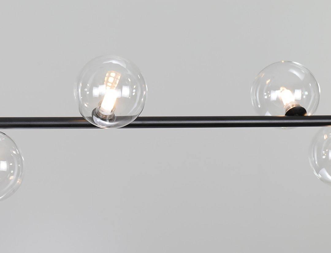 Moss Chandelier Glass with Black Steel Linear