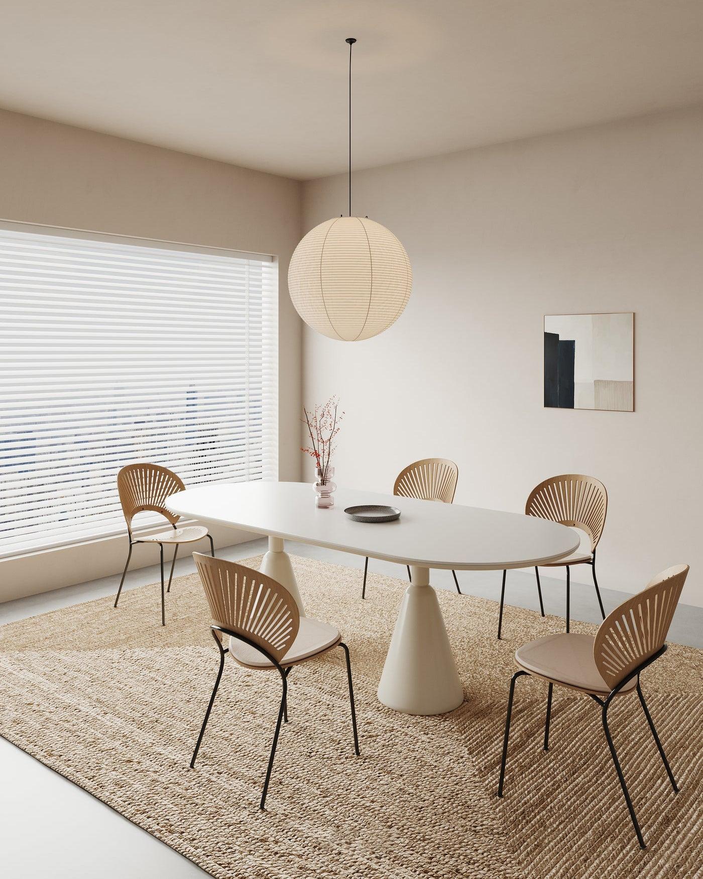 Noveno Pendant Lamp Bamboo Washi Paper Round