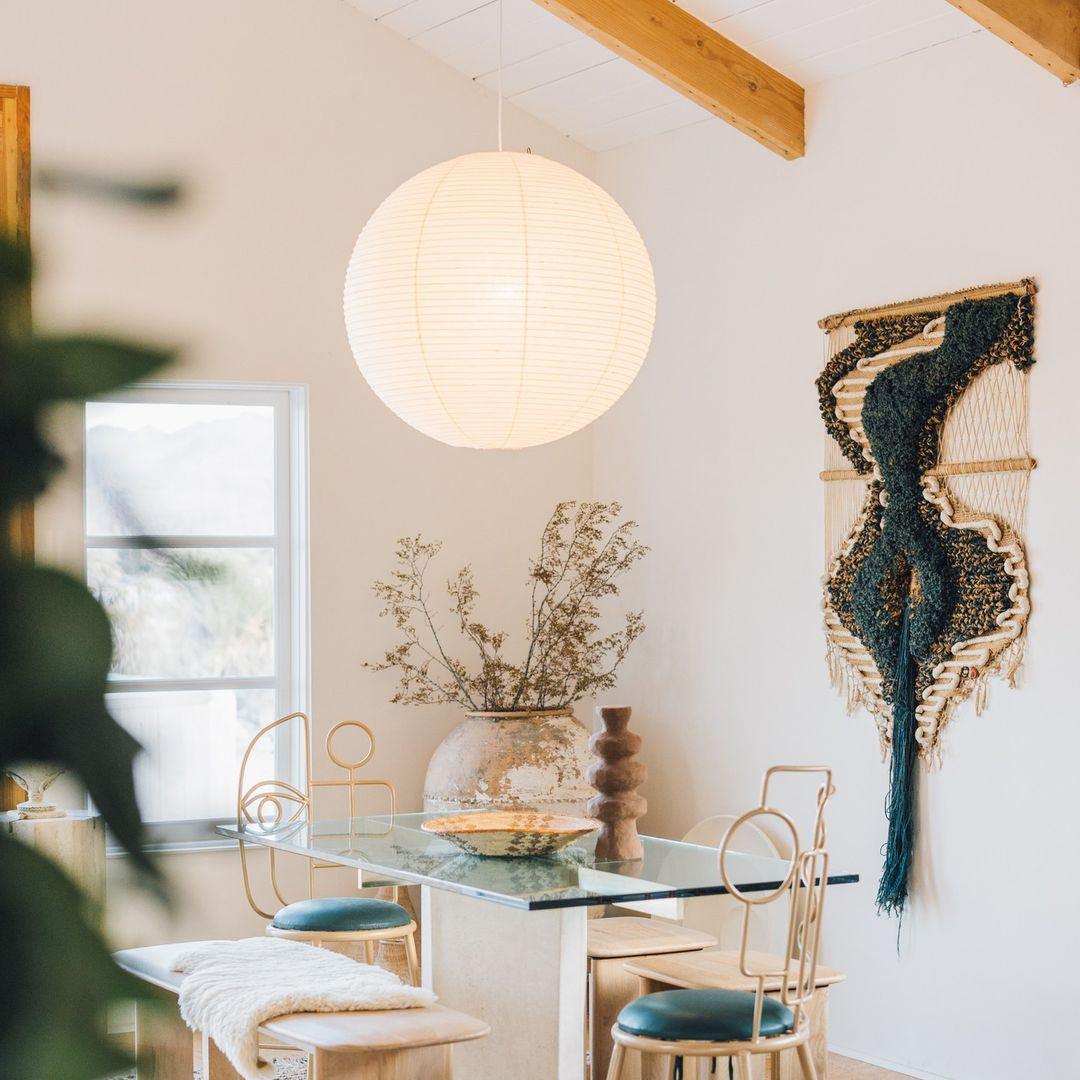 Noveno Pendant Lamp Bamboo Washi Paper Round