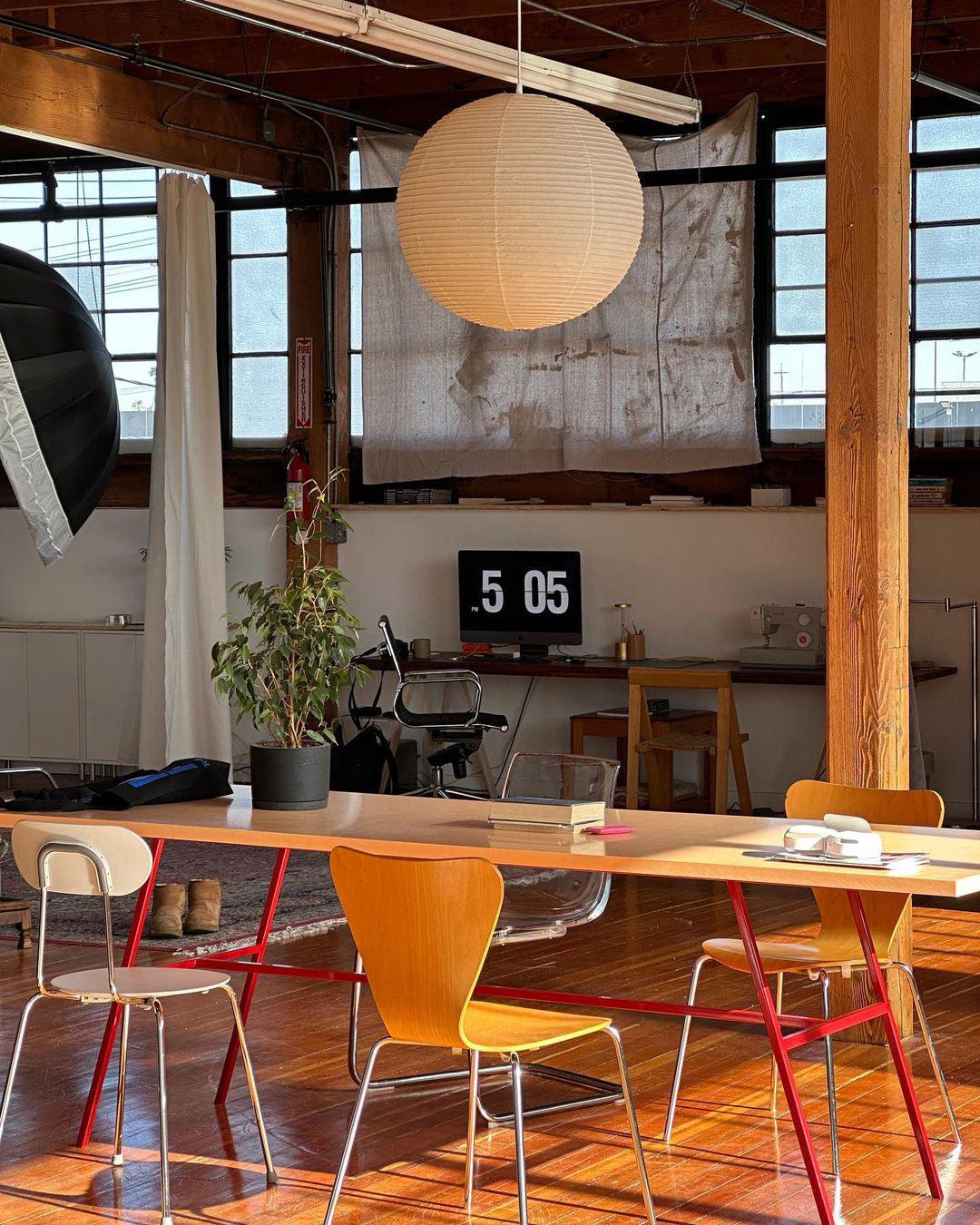 Noveno Pendant Lamp Bamboo Washi Paper Round