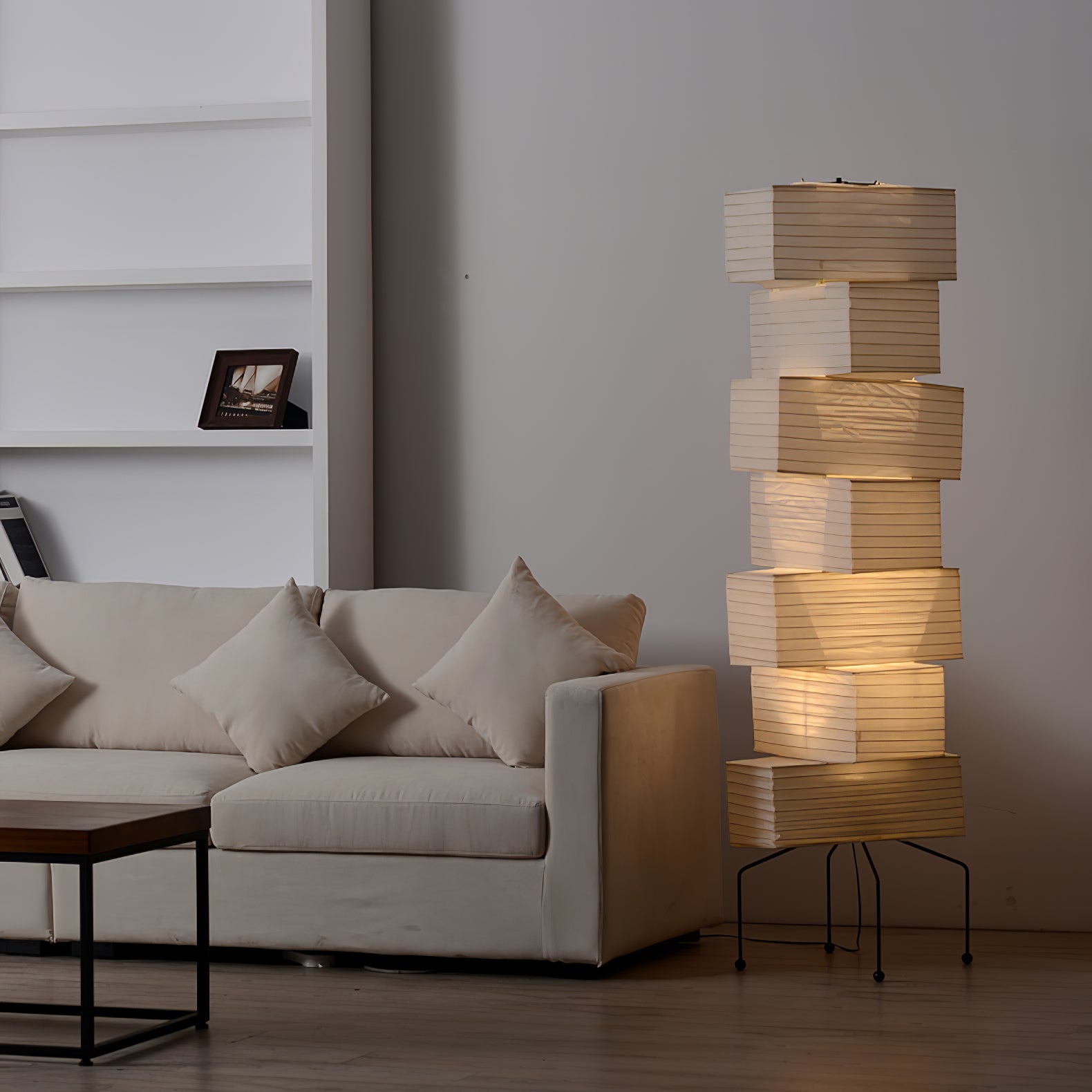 Avara Paper Floor Lamp - Neutral Decor