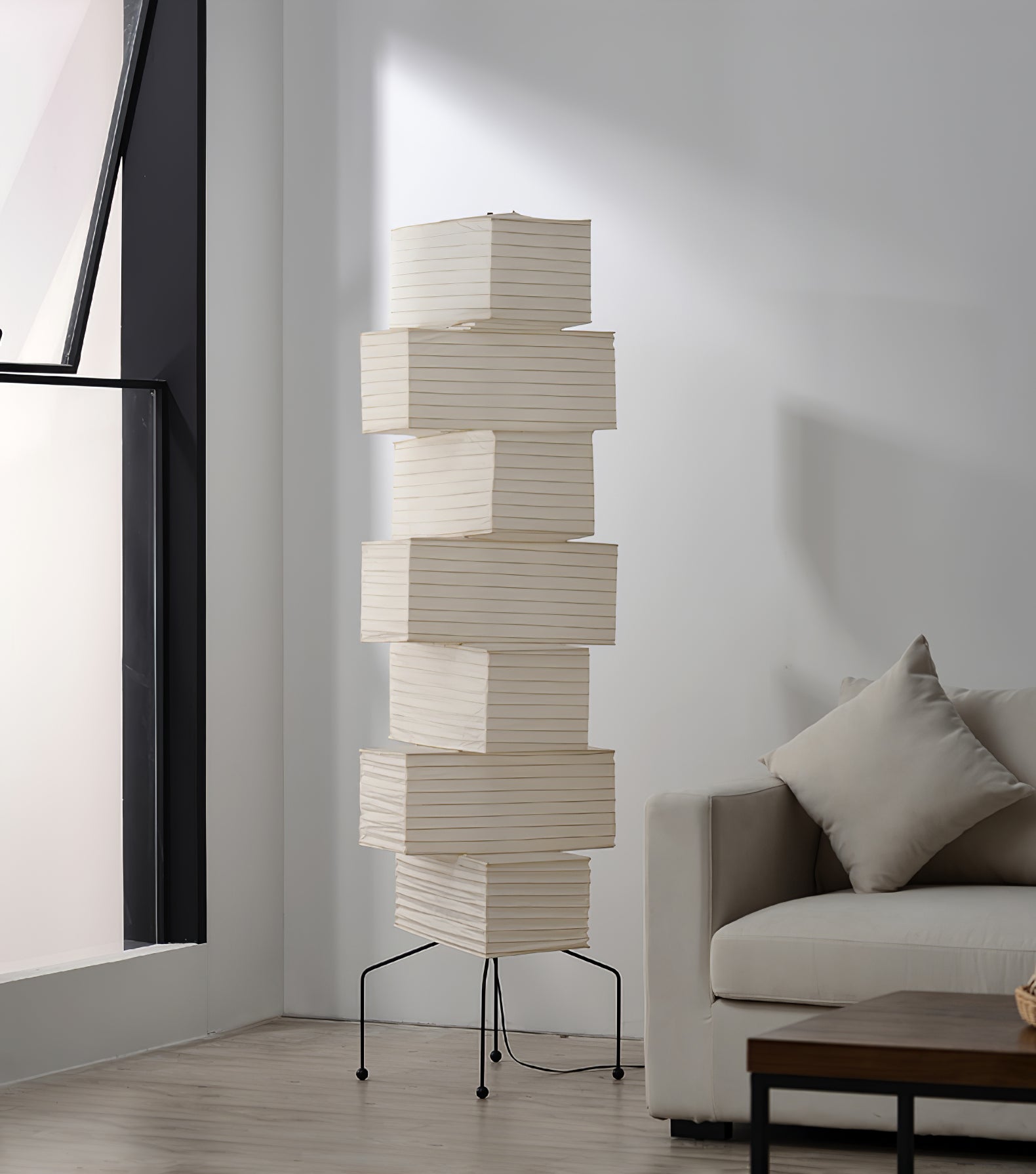Avara Paper Floor Lamp - Neutral Decor