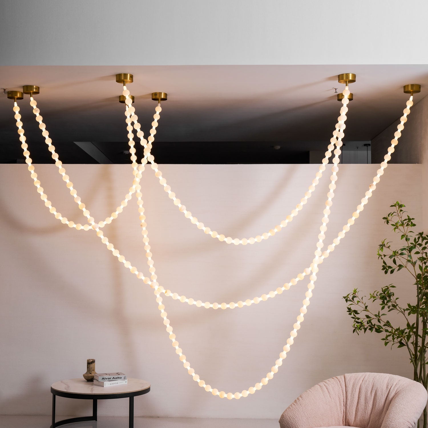Grempt Alabaster Pearl Necklace Chandelier