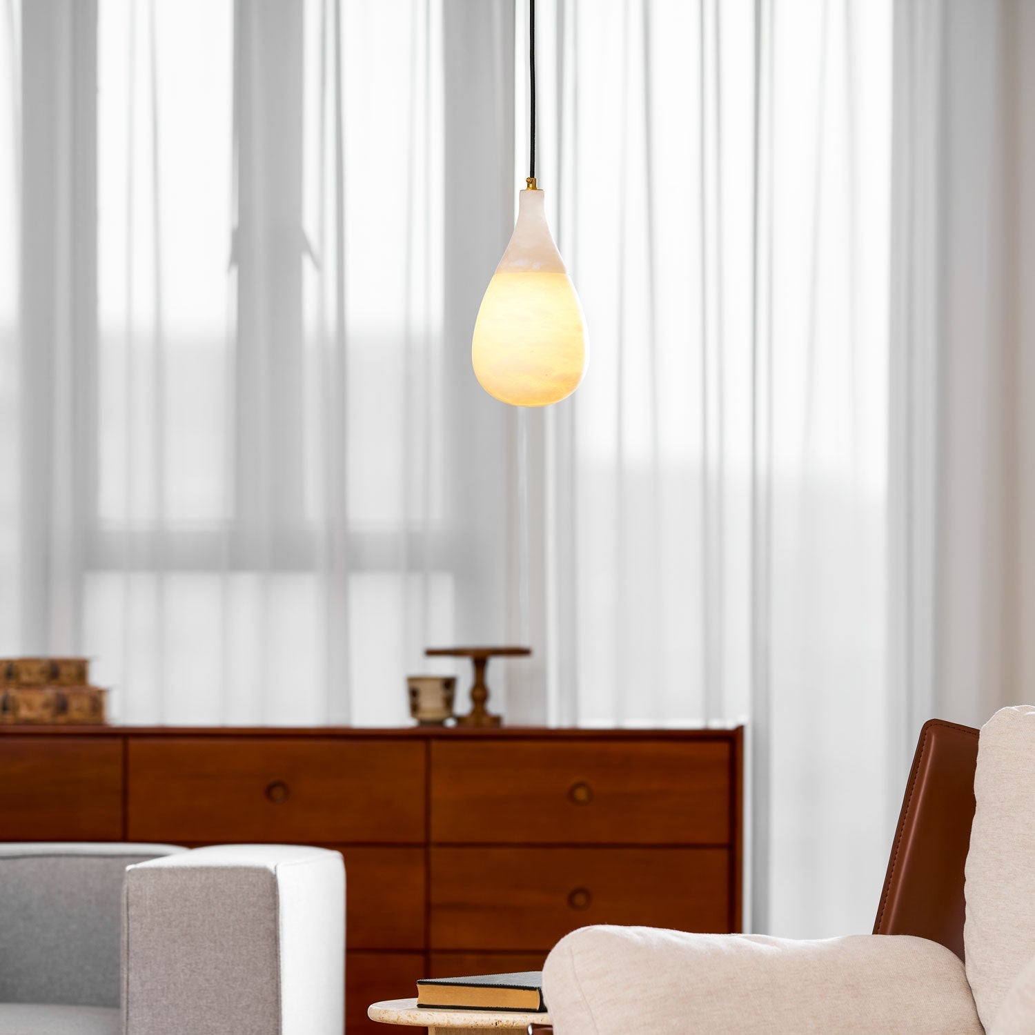 Avenith Alabaster Raindrop Pendant Light