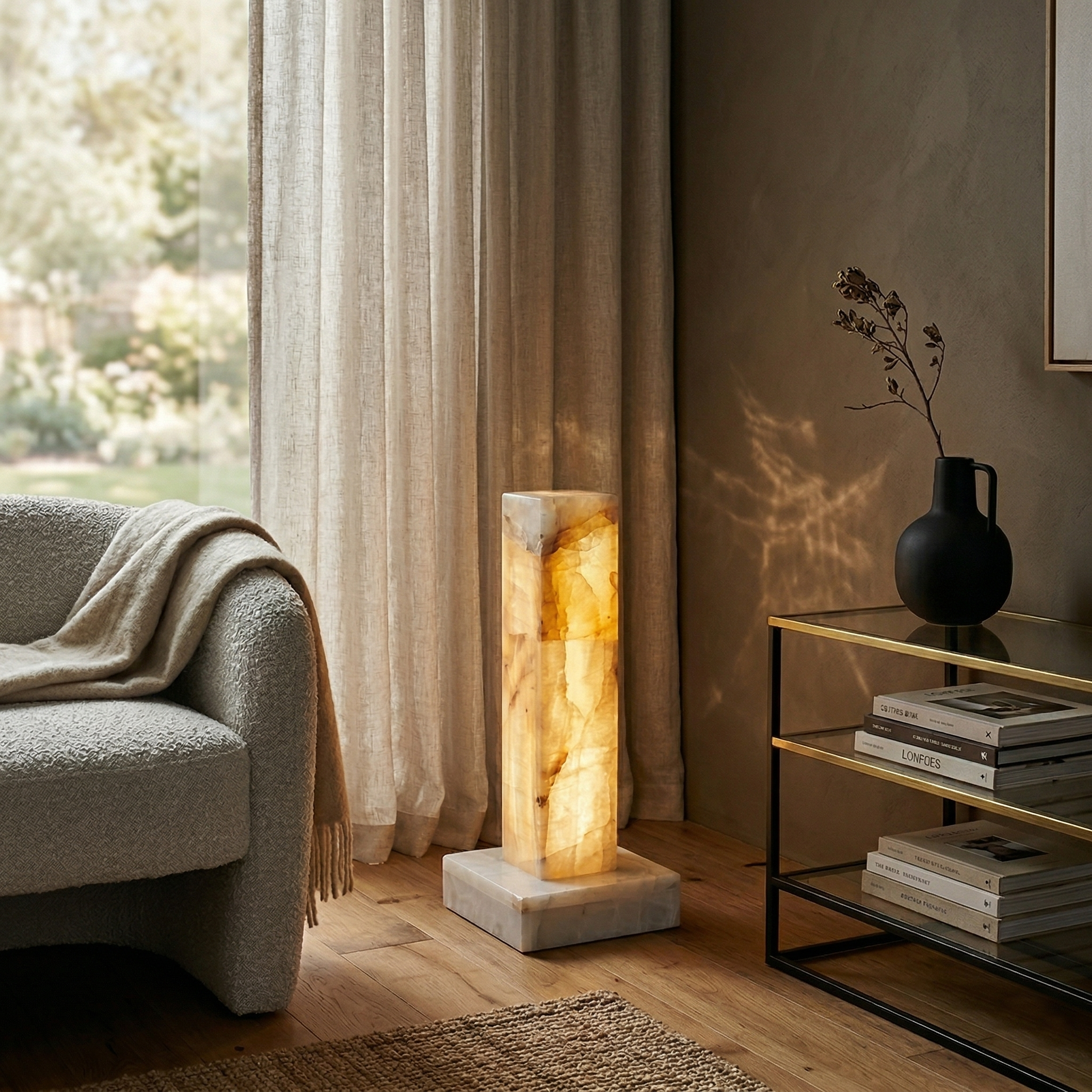 Frozen Alabaster Floor Lamp