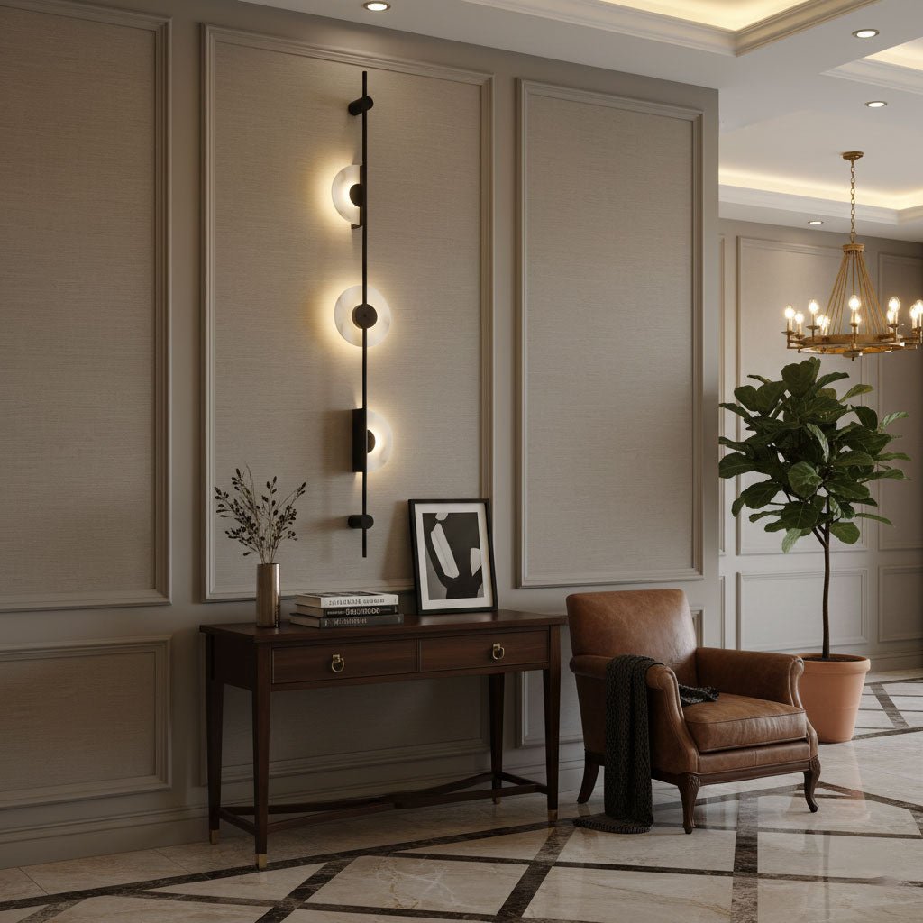 Neron Alabaster Vertical Wall Sconce