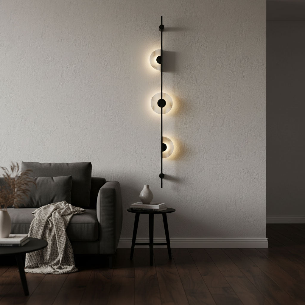 Neron Alabaster Vertical Wall Sconce