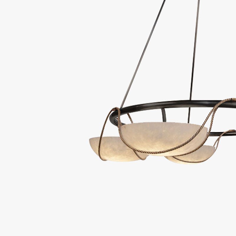 Alabaster Bowl Ring Chandelier