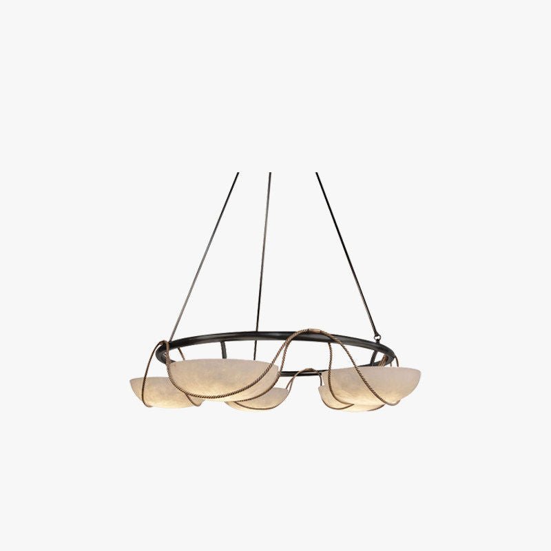 Alabaster Bowl Ring Chandelier