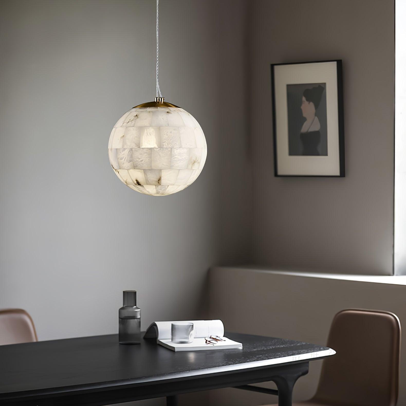 Amo Alabaster Globe Pendant Light