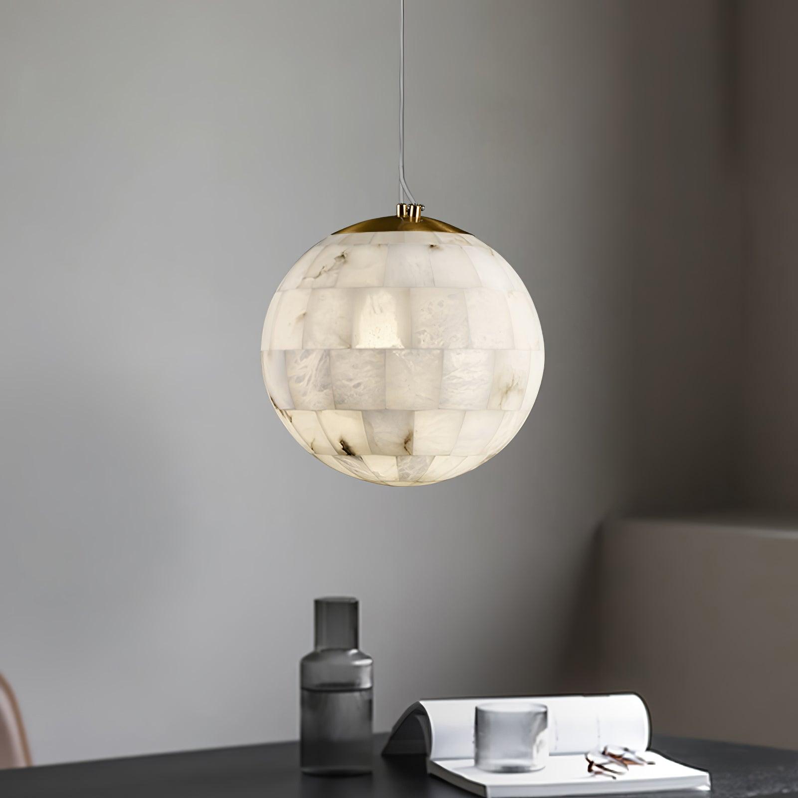 Amo Alabaster Globe Pendant Light