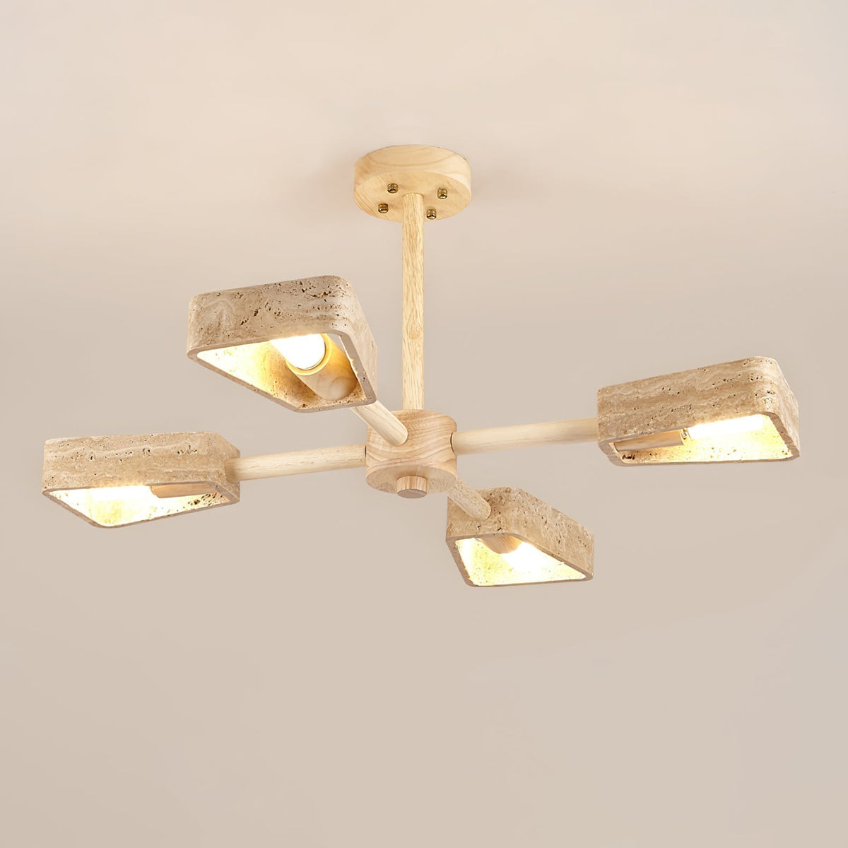 Hedra Travertone Geometric Chandelier