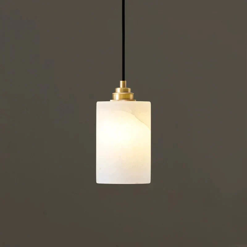 Nivanian Alabaster Cylinder Cluster Chandelier