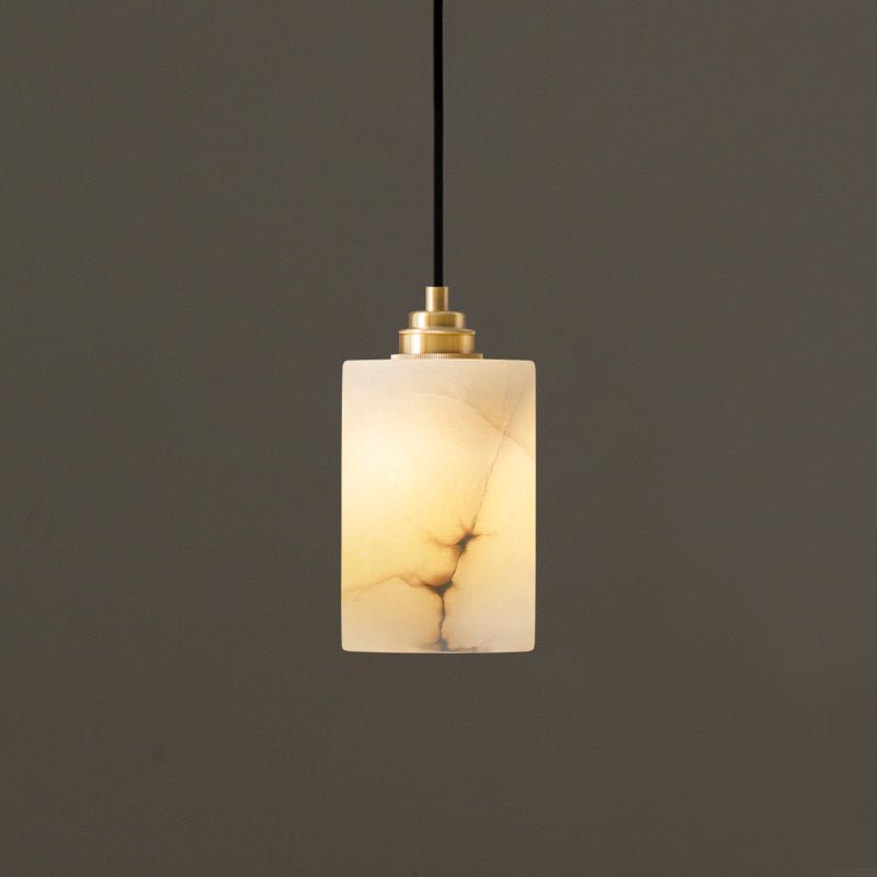 Nivanian Alabaster Cylinder Cluster Chandelier