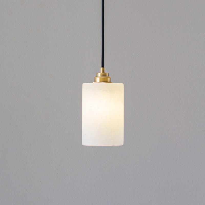 Nivanian Alabaster Cylinder Cluster Chandelier