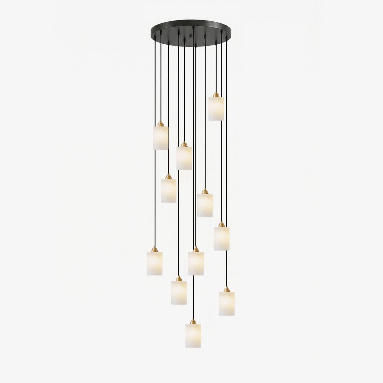 Nivanian Alabaster Cylinder Cluster Chandelier