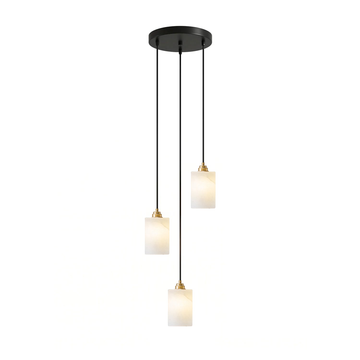 Nivanian Alabaster Cylinder Cluster Chandelier