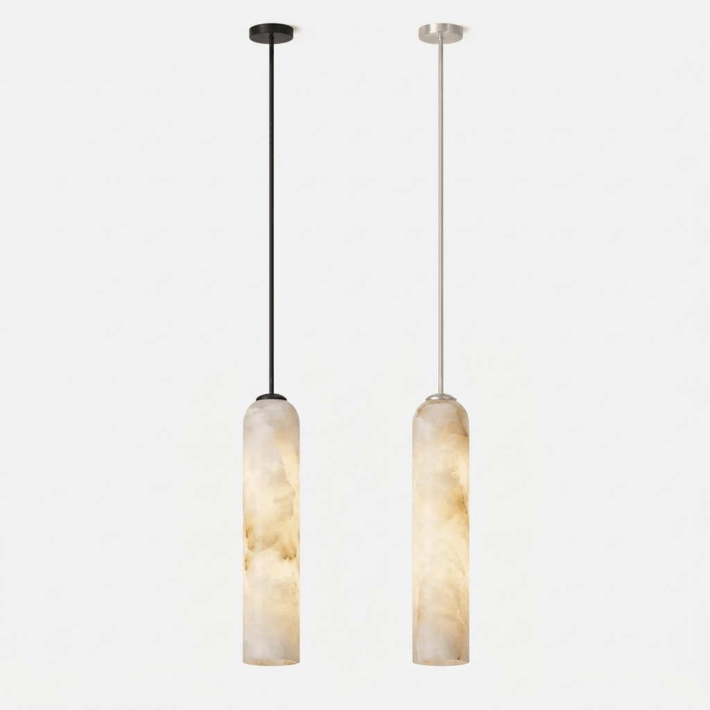 Alabaster Cylinder Pendant Light