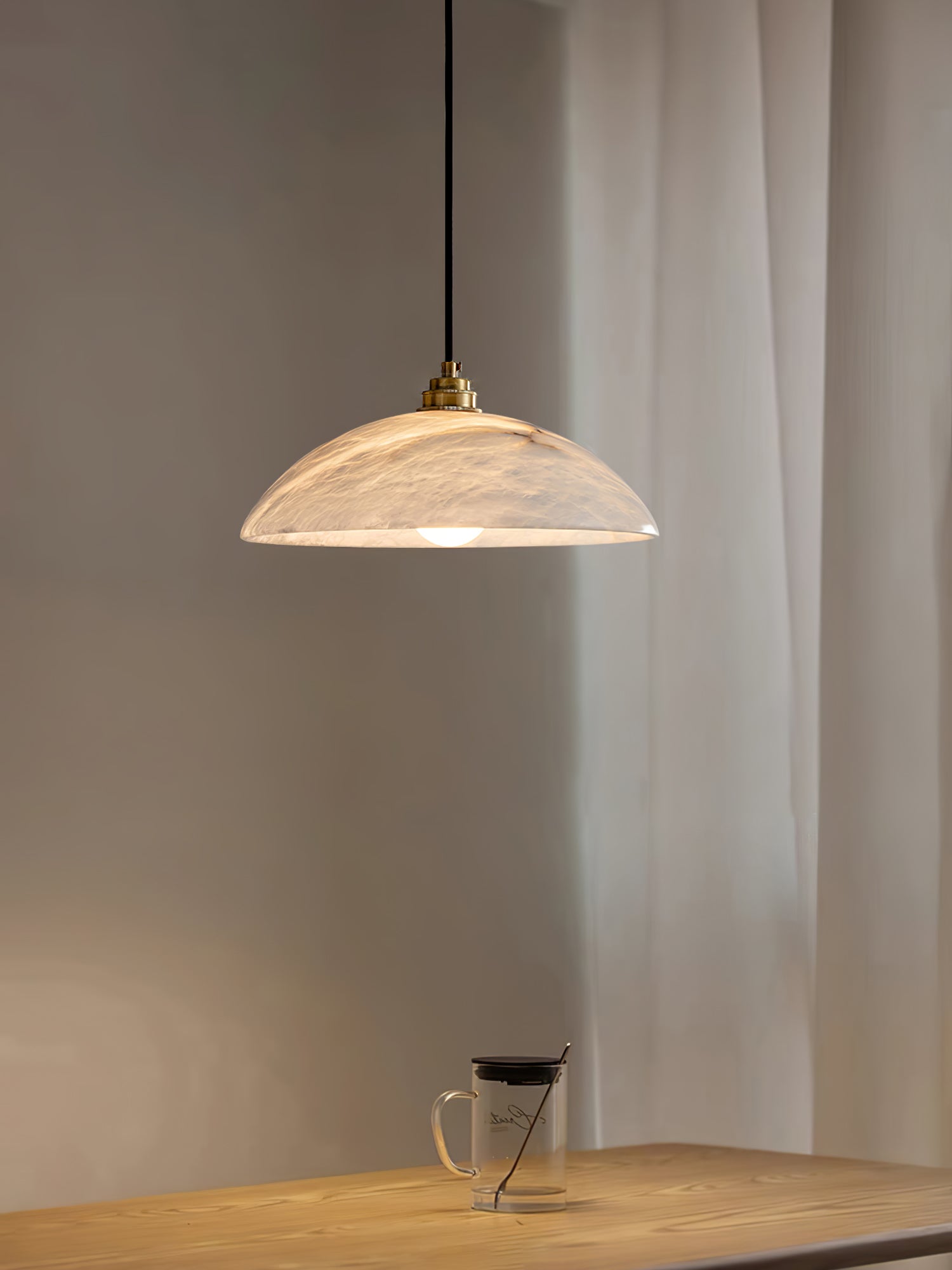 Warenol Minimalist Alabaster Pendant Light