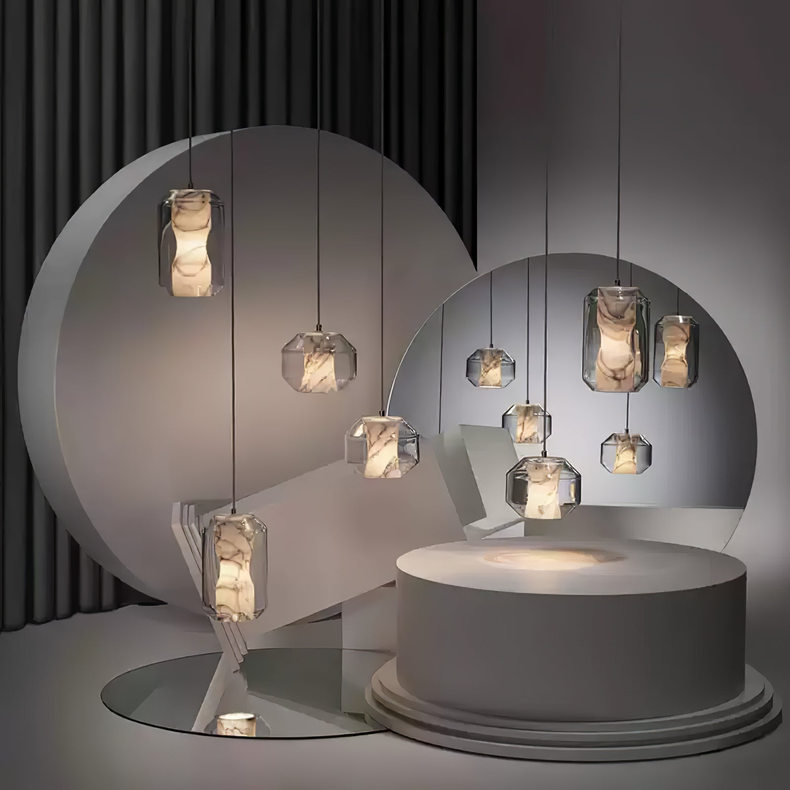Edenborne Alabaster Glass Cylinder Pendant Light
