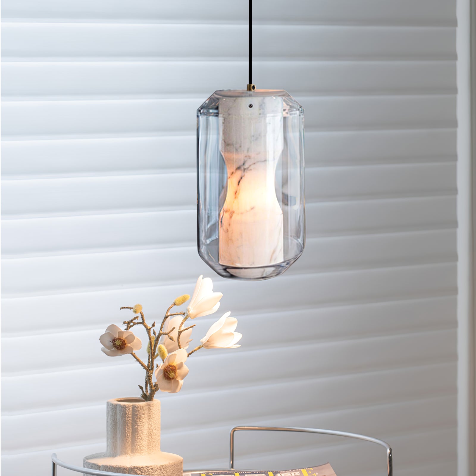 Edenborne Alabaster Glass Cylinder Pendant Light