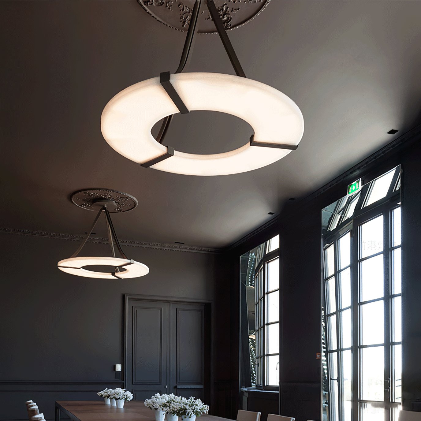 Faelor Alabaster Ring Pendant Light