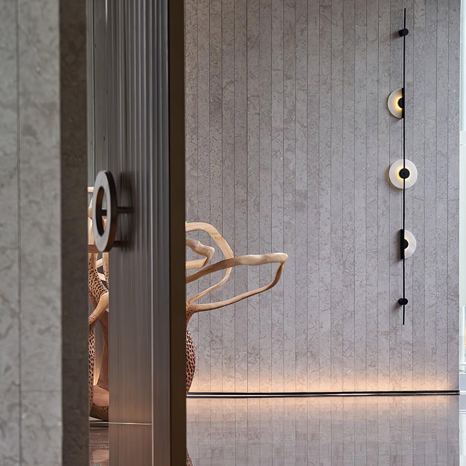 Neron Alabaster Vertical Wall Sconce