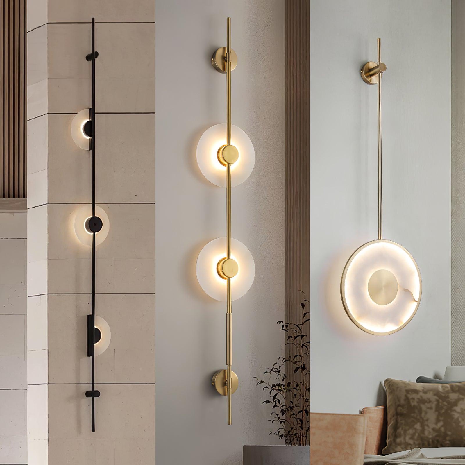 Neron Alabaster Vertical Wall Sconce