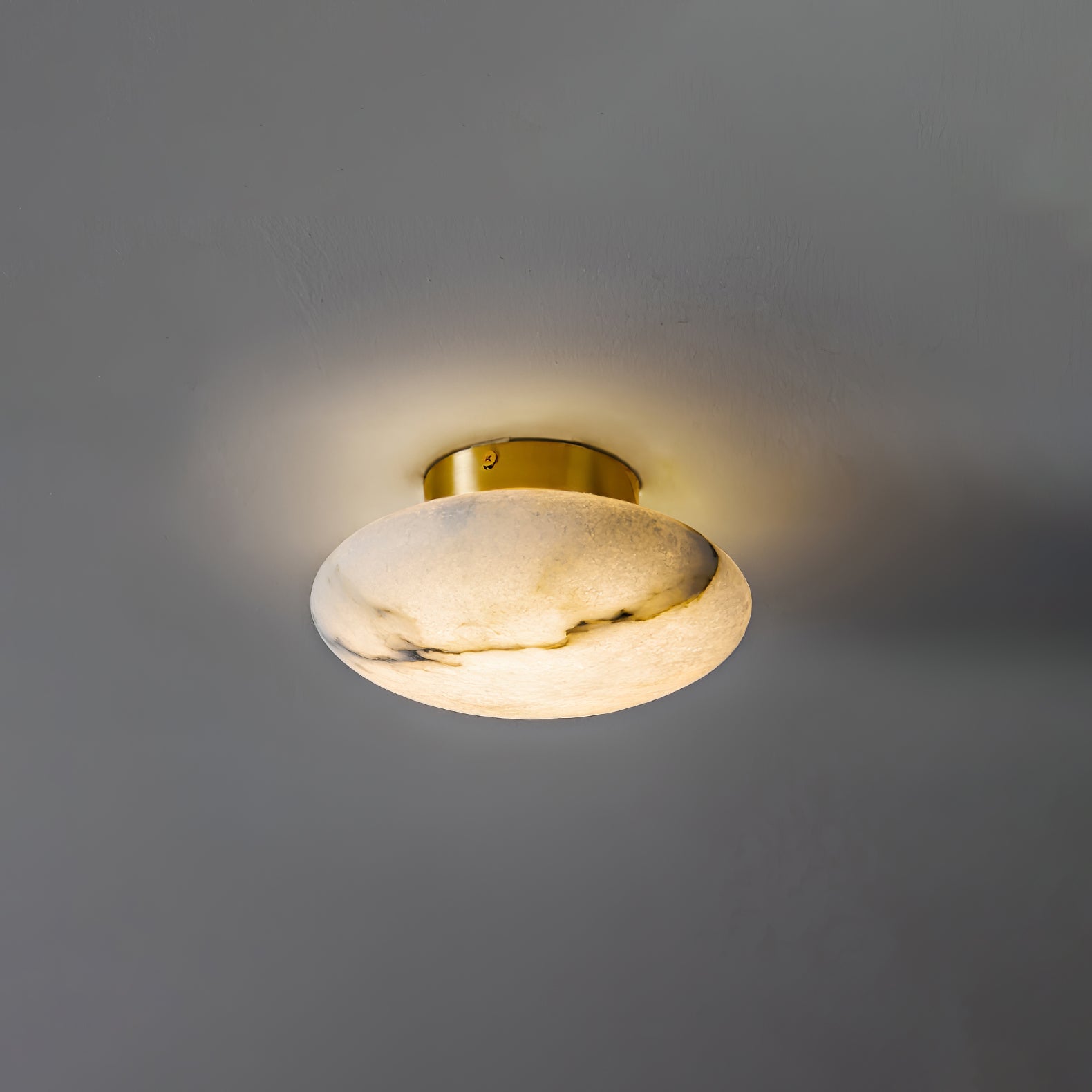 Vanorara Minimalist Alabaster Flush Mount Light