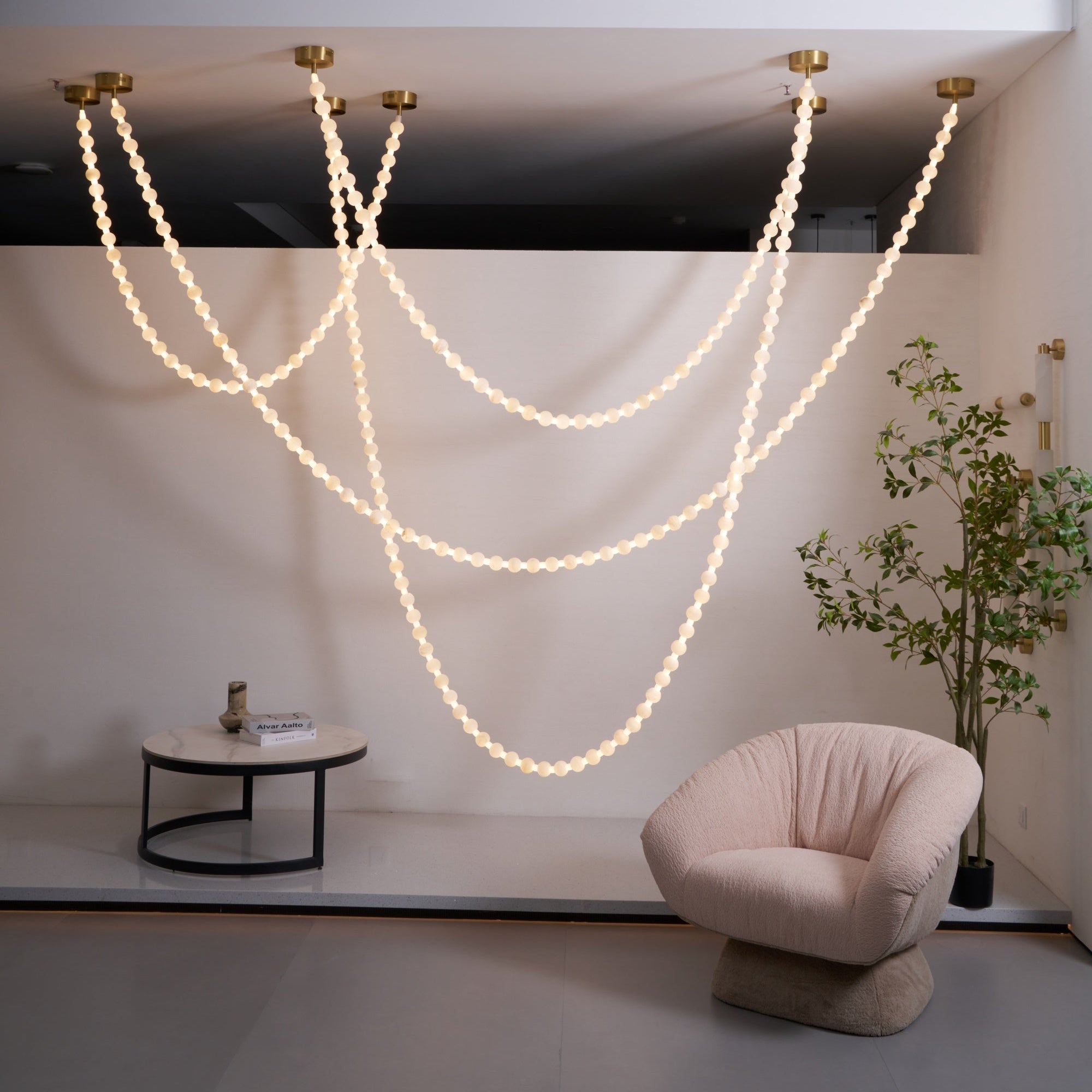 Grempt Alabaster Pearl Necklace Chandelier