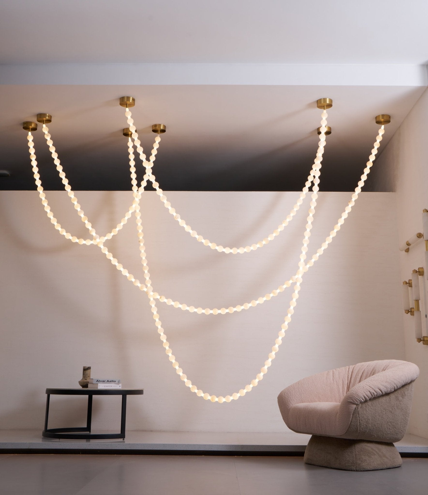 Grempt Alabaster Pearl Necklace Chandelier