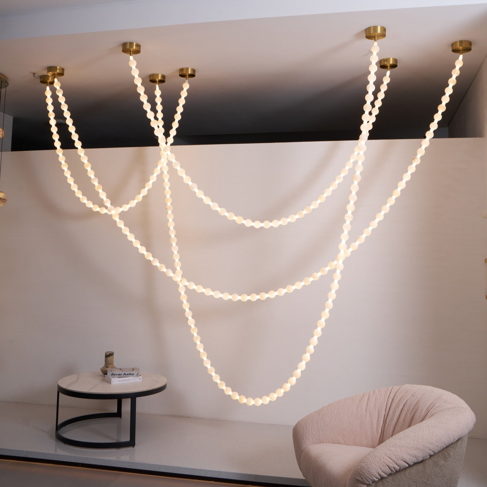 Grempt Alabaster Pearl Necklace Chandelier