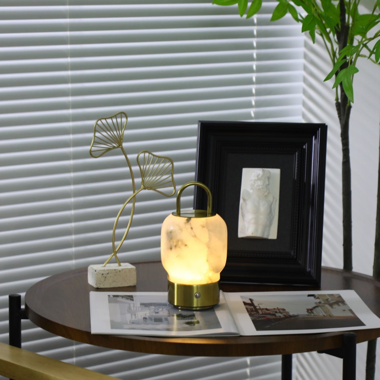 Oramith Alabaster Portable Rechargeable Table Lamp