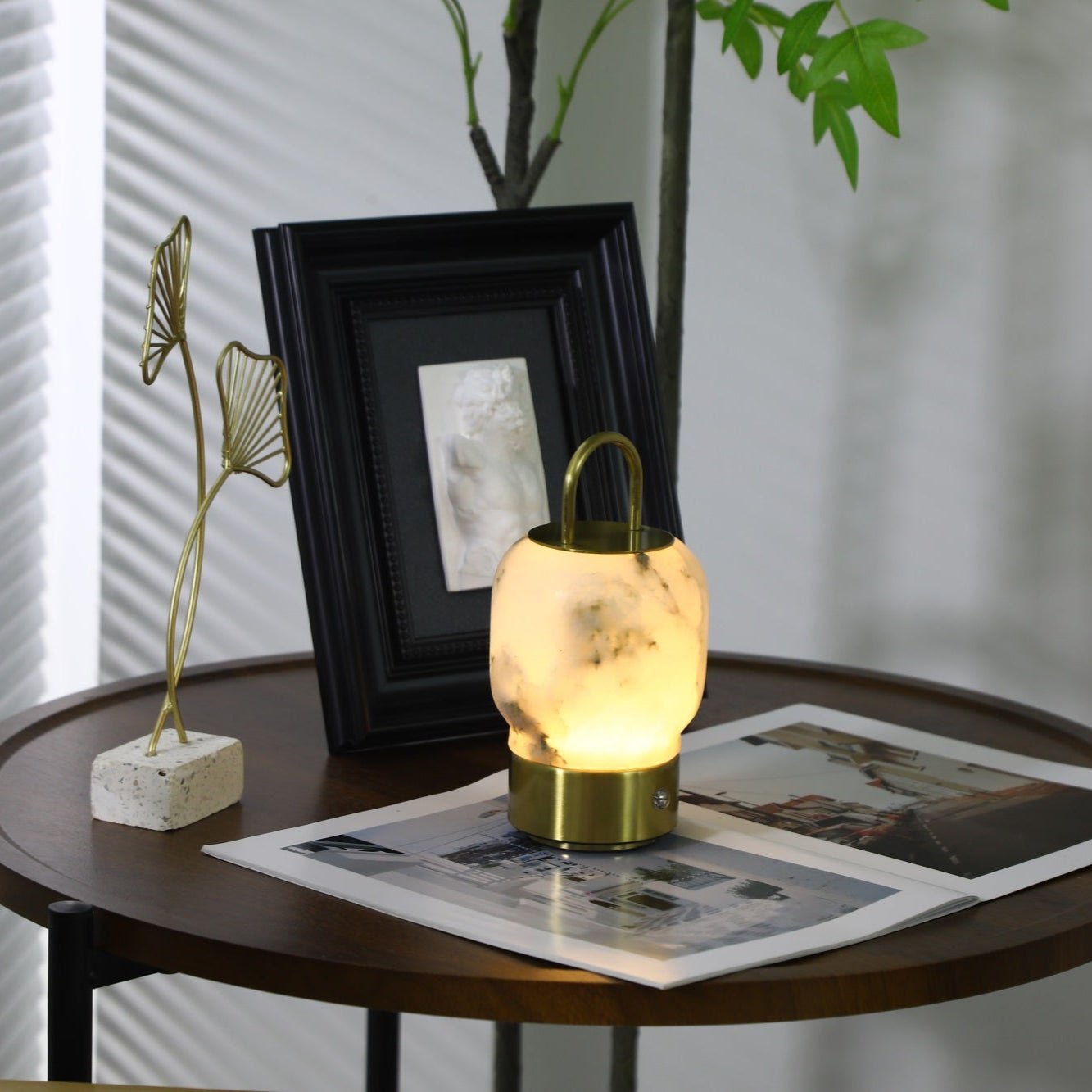 Oramith Alabaster Portable Rechargeable Table Lamp