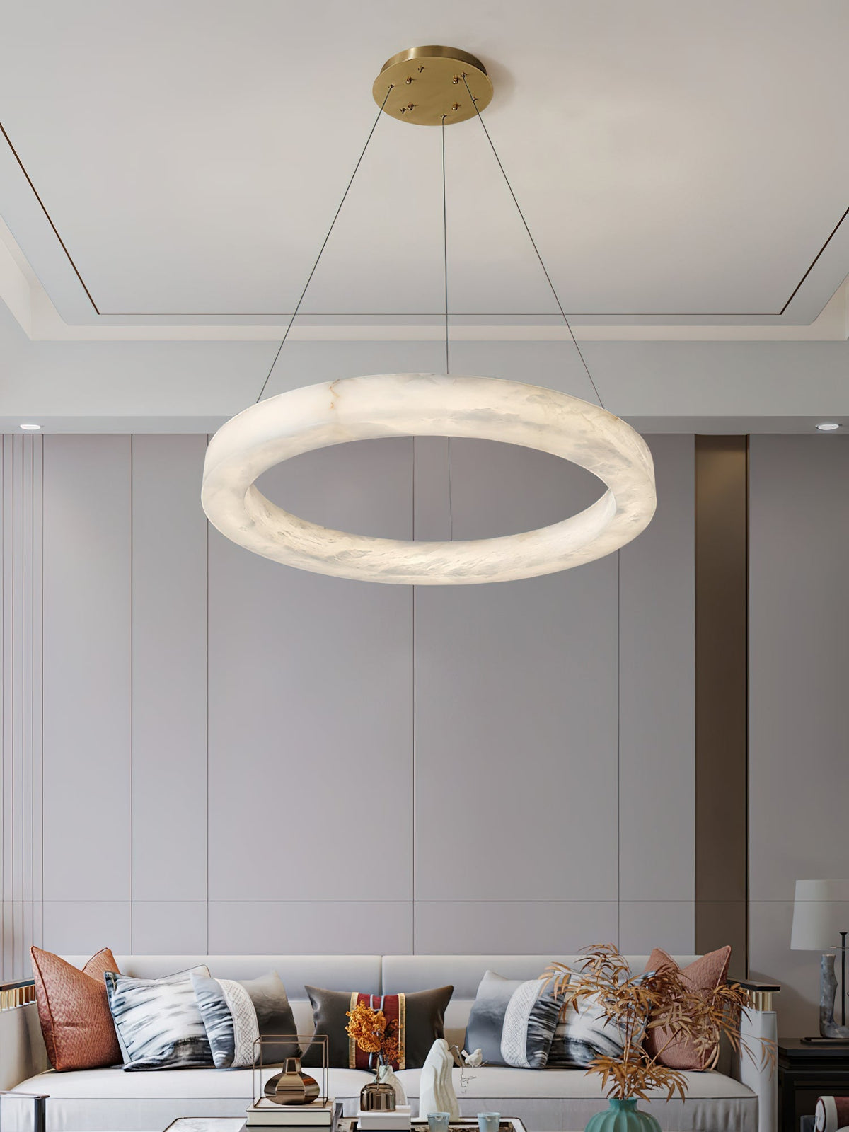 Plotuvyn Postmodern Luxury Ring Alabaster Chandelier