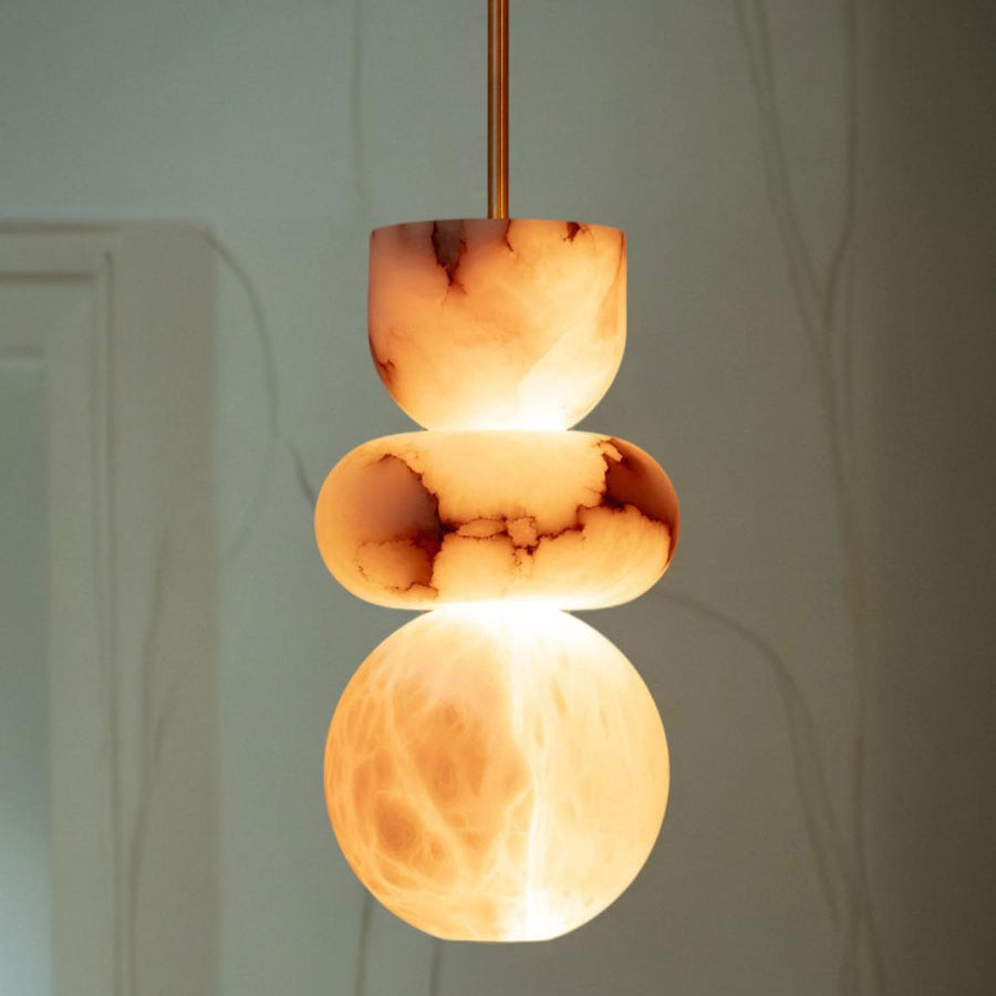 Irregular Shape Alabaster Pendant Light